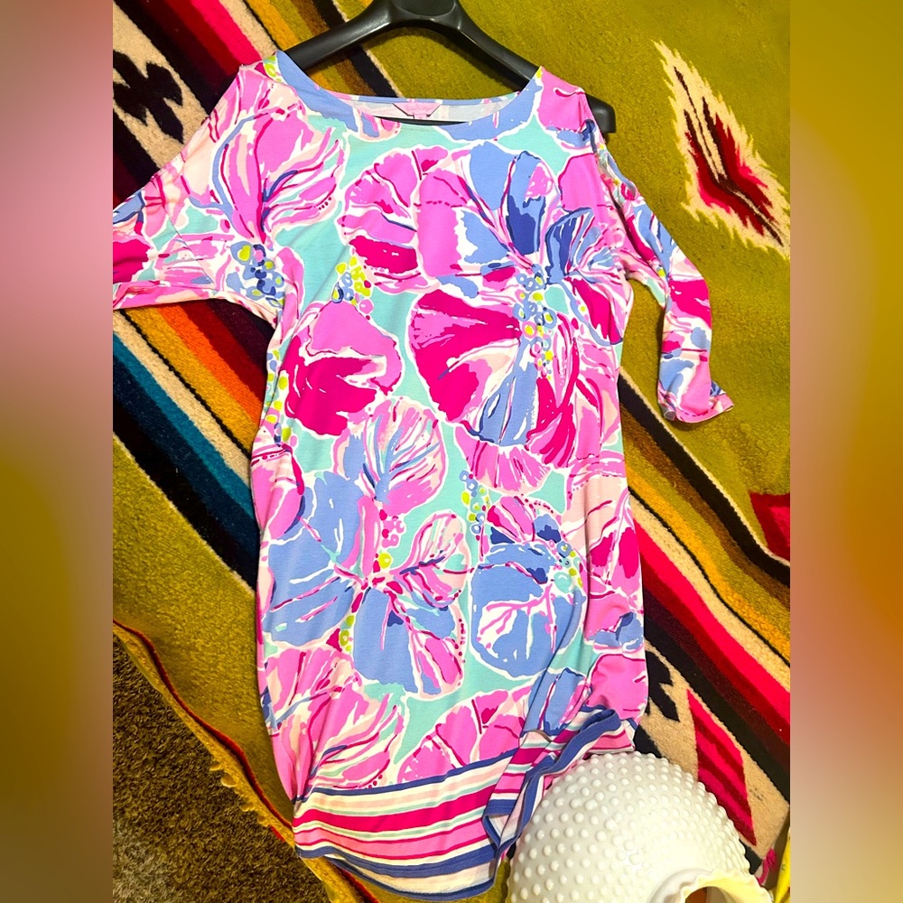 Lilly Pulitzer Pink and Blue Floral Dress